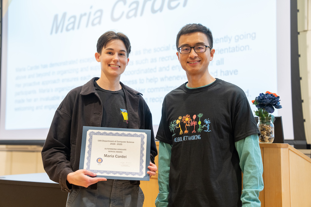 Maria received the UVA CS Department Graduate Service Award